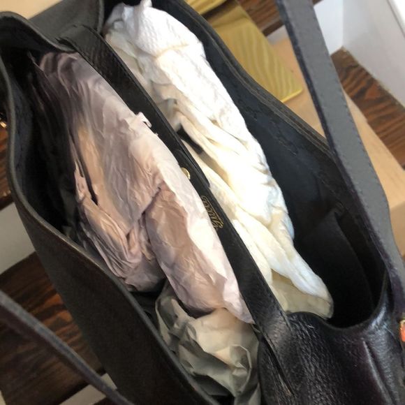 GUCCI Abbey D Ring Black Leather Shoulder Bag Tote Vintage Authentic Pristine - Picture 13 of 17